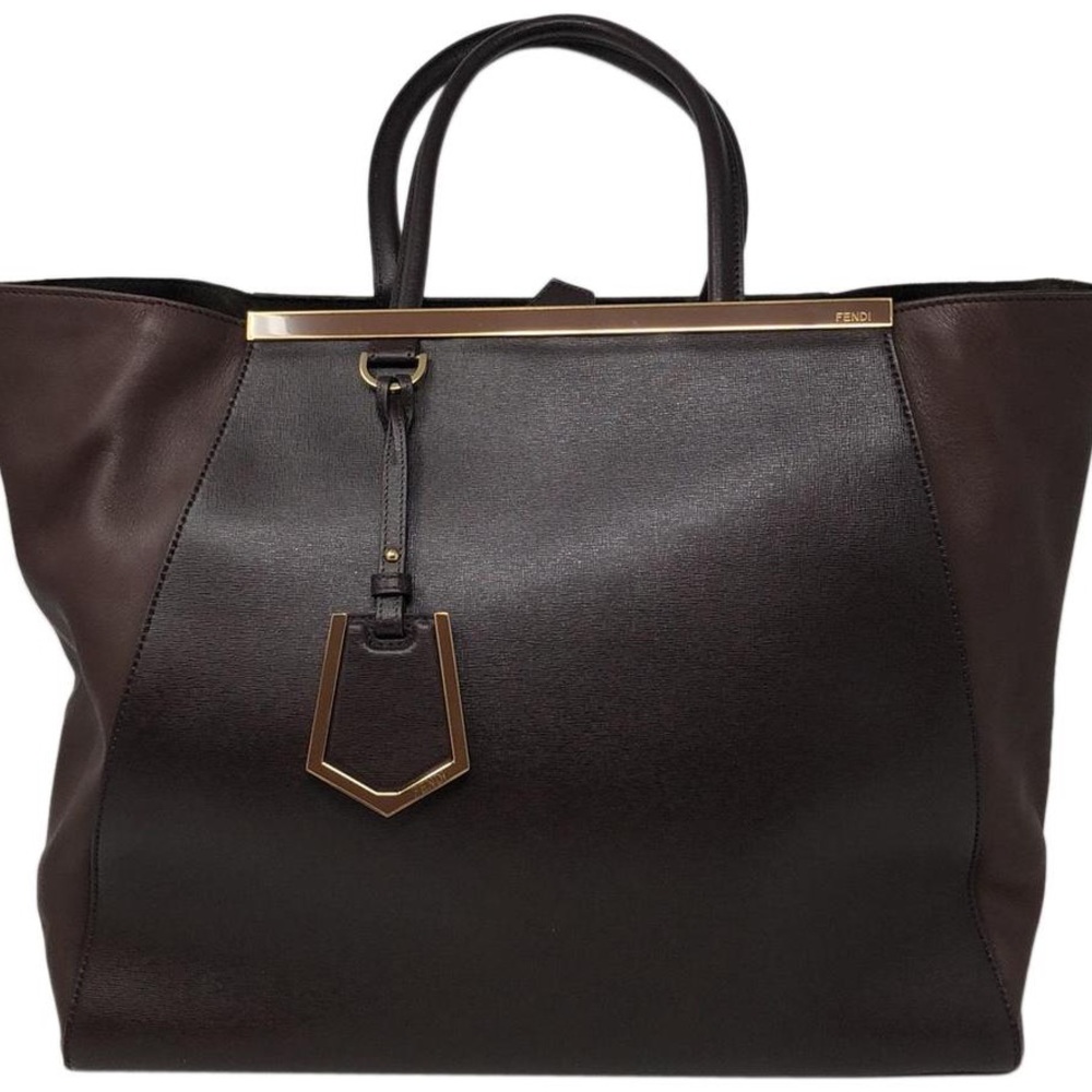 SOLD✔️ Fendi Elite Shopper Brown Leather Tote